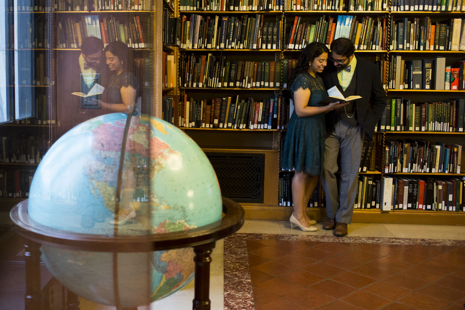 Hirangi and Yatri, New York Public Library Engagement shoot