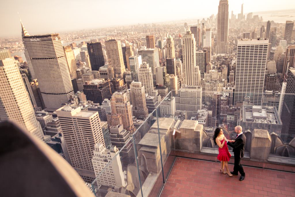 top of the rock engagement photos