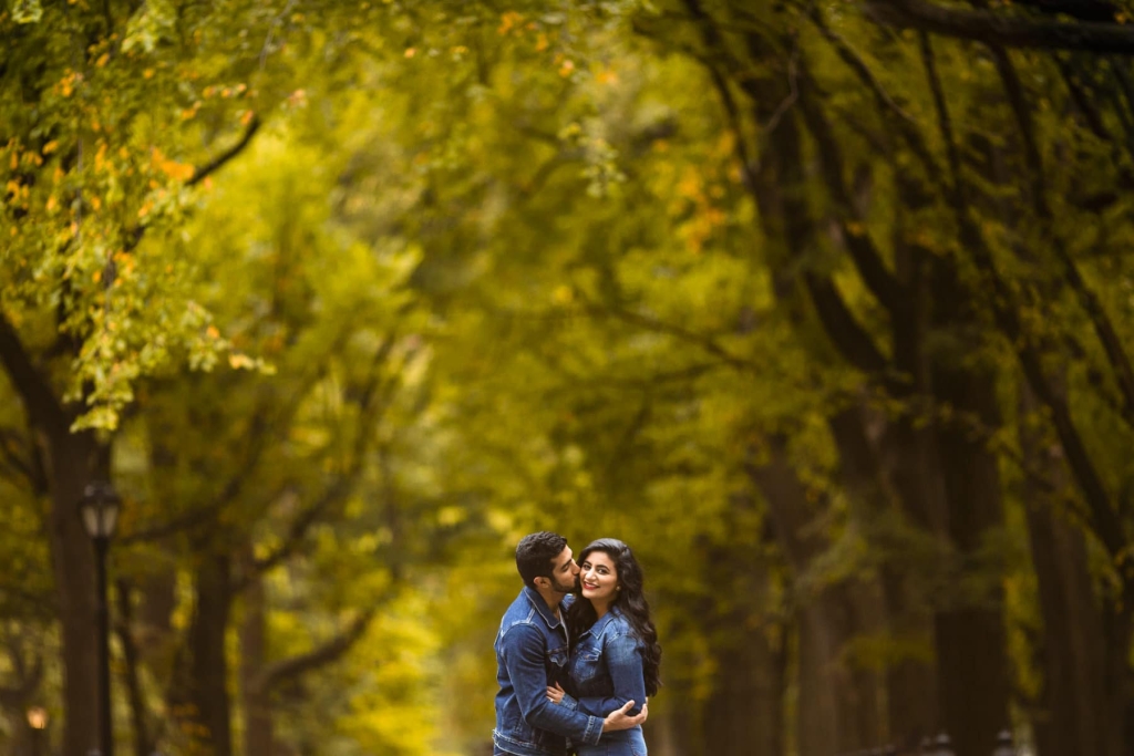 Central Park Engagement photos The Mall Foliage Fall session